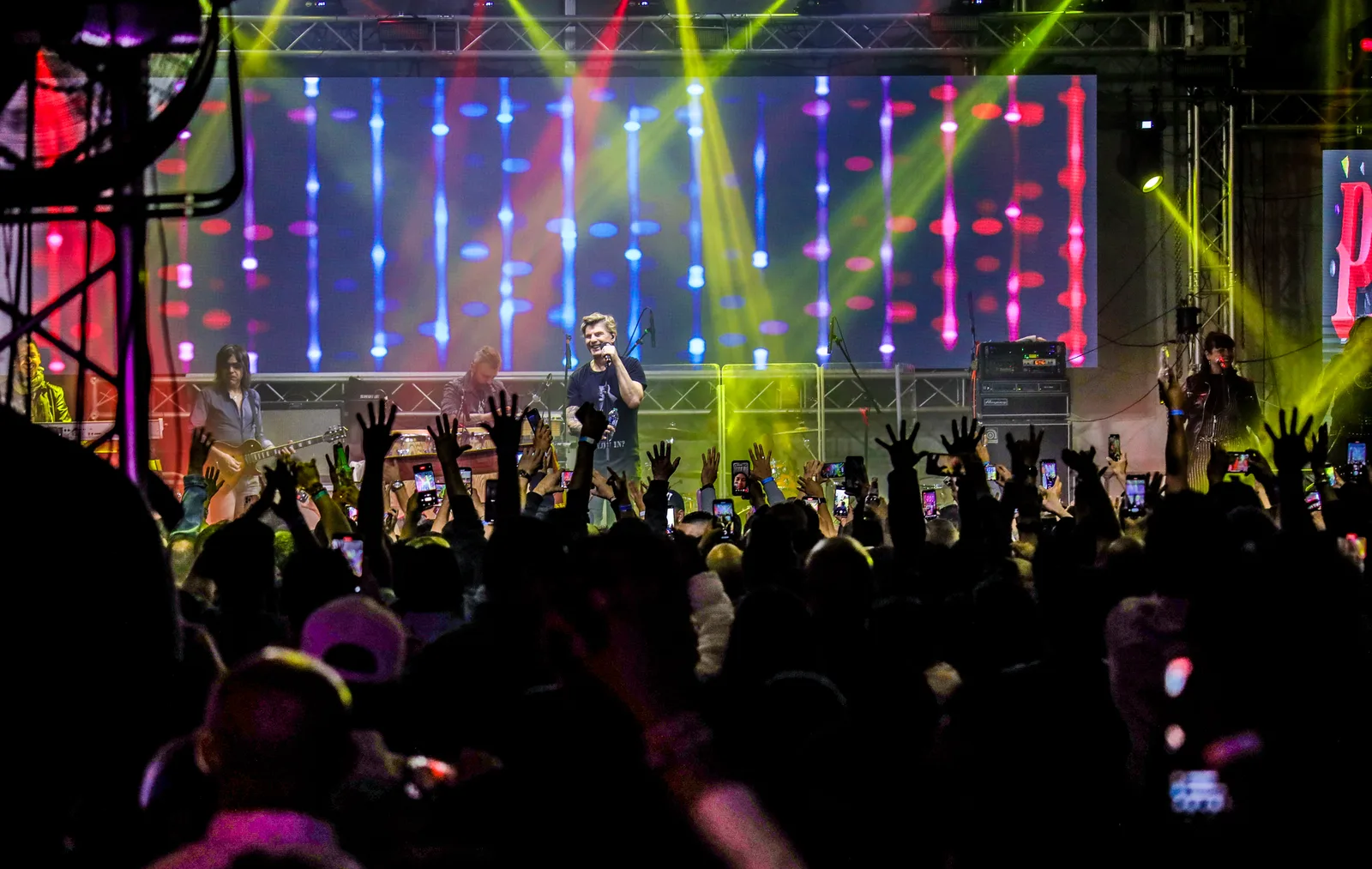 Colorful stage lighting during a LIVEST show.
